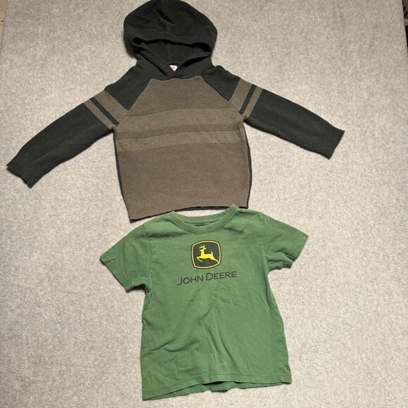 Hanna Andersson Fleece Full Zip Sweater Boys 4T Bundle Lined Pants John Deere - Picture 5 of 8